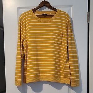 Talbots Mustard and Cream Striped Knit